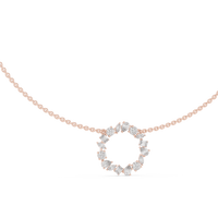 Multi-Shape Diamond Floral Cluster Pendant Necklace