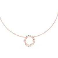 Multi-Shape Diamond Floral Cluster Pendant Necklace
