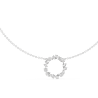 Multi-Shape Diamond Floral Cluster Pendant Necklace