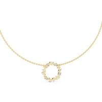 Multi-Shape Diamond Floral Cluster Pendant Necklace