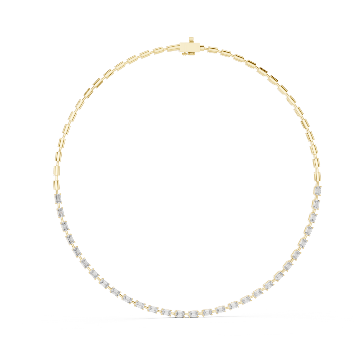 Emerald-Cut Diamond Pendant Necklace