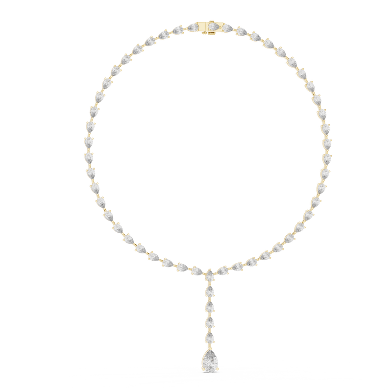 Pear Diamond Drop Pendant Necklace