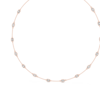 Emerald & Marquise Diamond Station Necklace