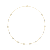 Emerald & Marquise Diamond Station Necklace