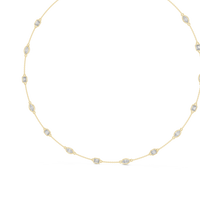 Emerald & Marquise Diamond Station Necklace