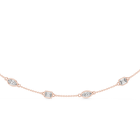 Celestine Emerald & Marquise Diamond Station Necklace