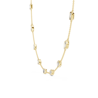 Celestine Emerald & Marquise Diamond Station Necklace
