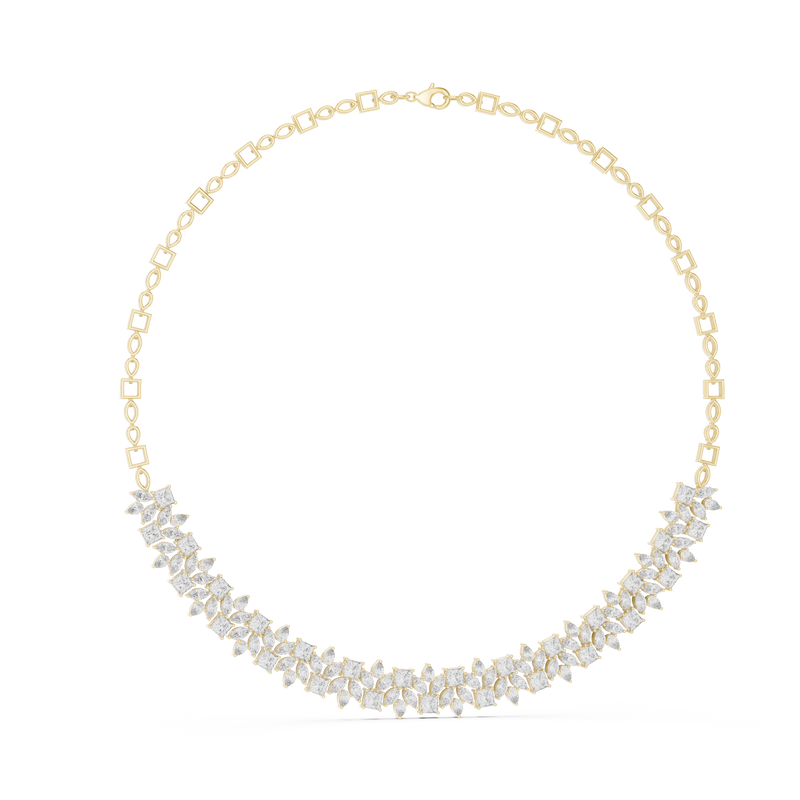 Pear Princess Marquise Diamond Floral Necklace