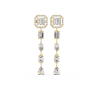 Princess & Multi-Shape Diamond Drop Earrings
