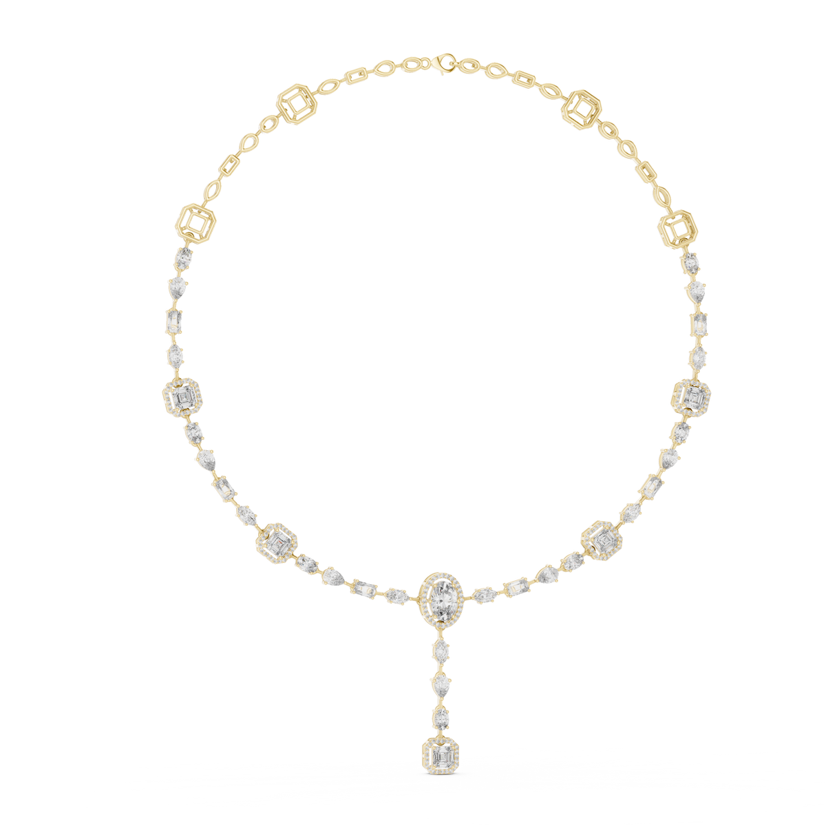 Aurelia Multi-Shape Diamond Drop Necklace