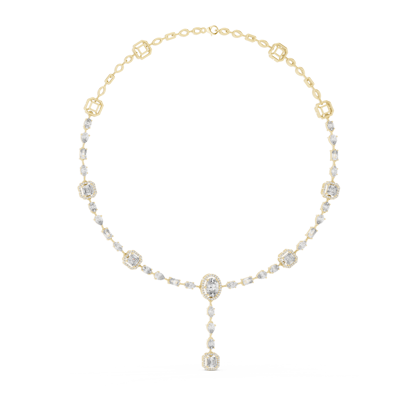 Aurelia Multi-Shape Diamond Drop Necklace