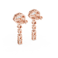 Oval Multi-Shape Diamond Drop Earrings