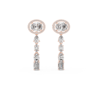 Oval Multi-Shape Diamond Drop Earrings