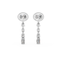 Oval Multi-Shape Diamond Drop Earrings