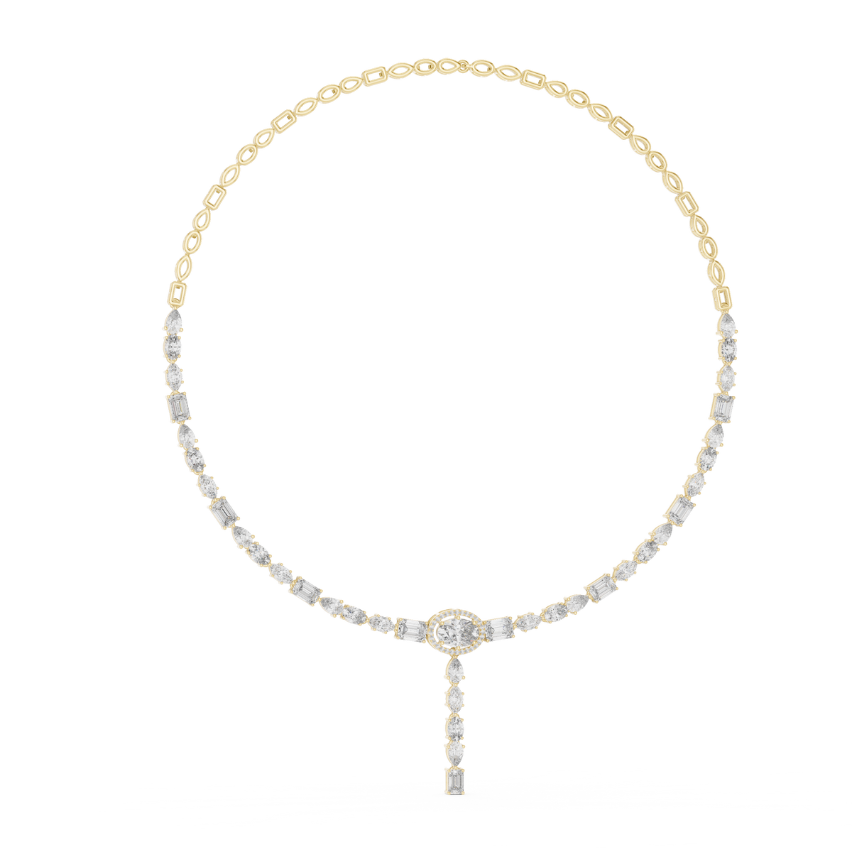 Aurelia Oval Emerald Marquise Drop Necklace