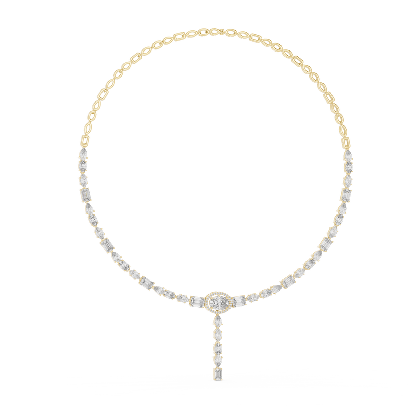 Aurelia Oval Emerald Marquise Drop Necklace