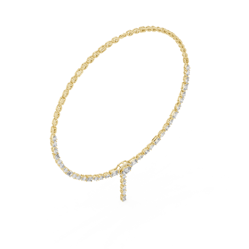 Celestia Oval & Pear Diamond Drop Necklace