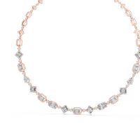 Graduated Multi-Shape Diamond Link Necklace