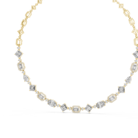 Graduated Multi-Shape Diamond Link Necklace