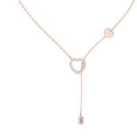 Blue Heart Color Stone Pendant Necklace
