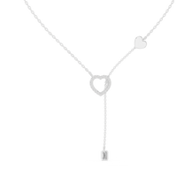Blue Heart Color Stone Pendant Necklace