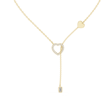 Blue Heart Color Stone Pendant Necklace
