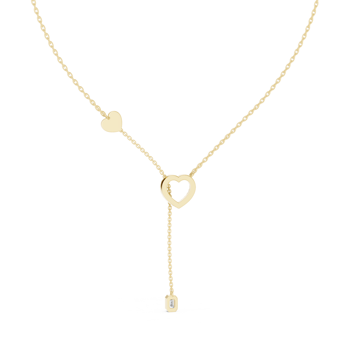 Blue Heart Color Stone Pendant Necklace