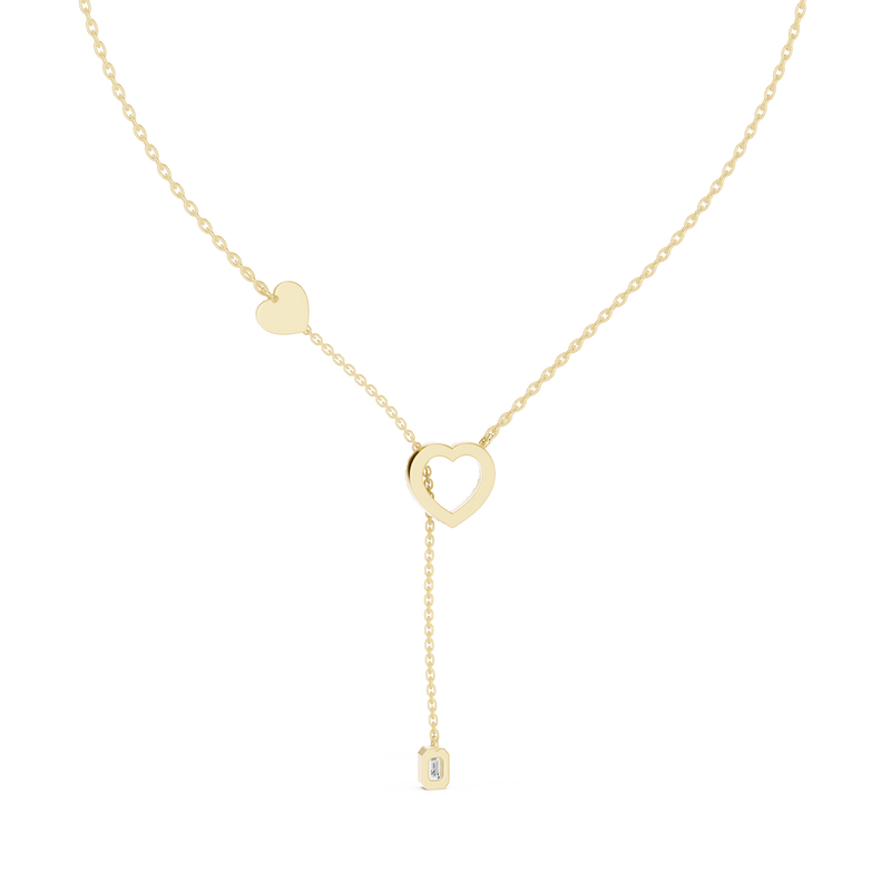 Blue Heart Color Stone Pendant Necklace