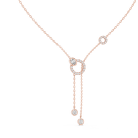 Multi-Color Diamond Circle Drop Pendant Necklace