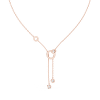 Multi-Color Diamond Circle Drop Pendant Necklace