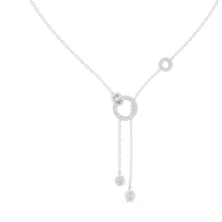 Multi-Color Diamond Circle Drop Pendant Necklace