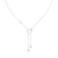 Multi-Color Diamond Circle Drop Pendant Necklace