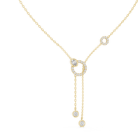 Multi-Color Diamond Circle Drop Pendant Necklace