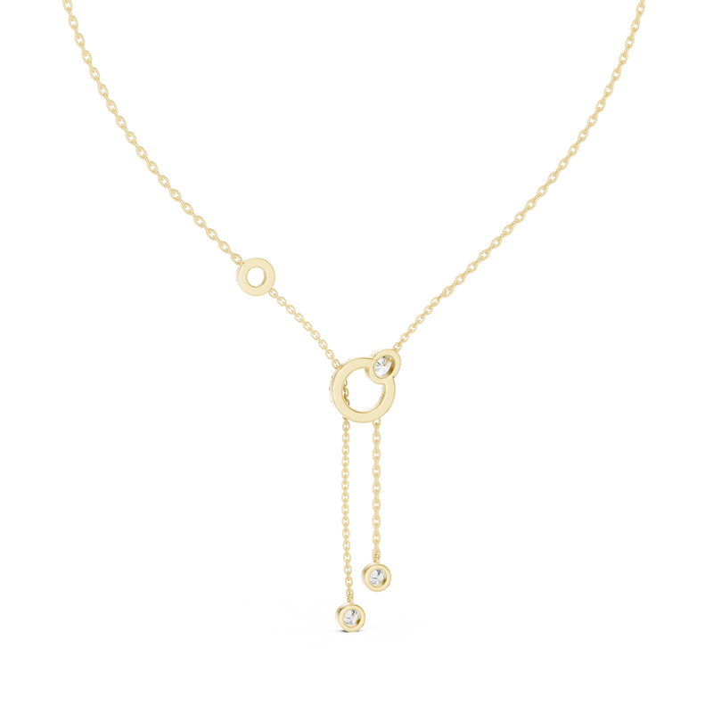 Multi-Color Diamond Circle Drop Pendant Necklace