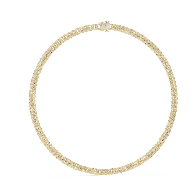 Classic Round Diamond Tennis Chain Necklace