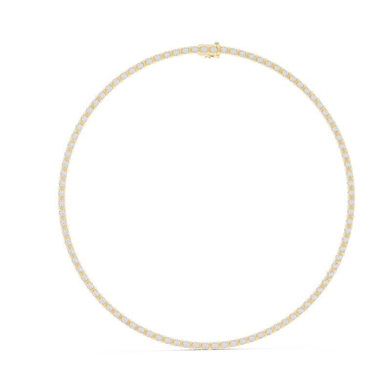 Round Diamond Classic Elegant Tennis Link Necklace