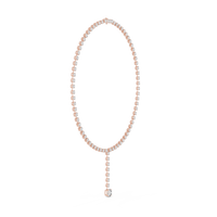 Round Diamond Elegant Classic Tennis Link Necklace