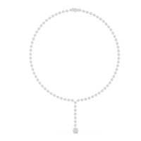 Round Diamond Elegant Classic Tennis Link Necklace