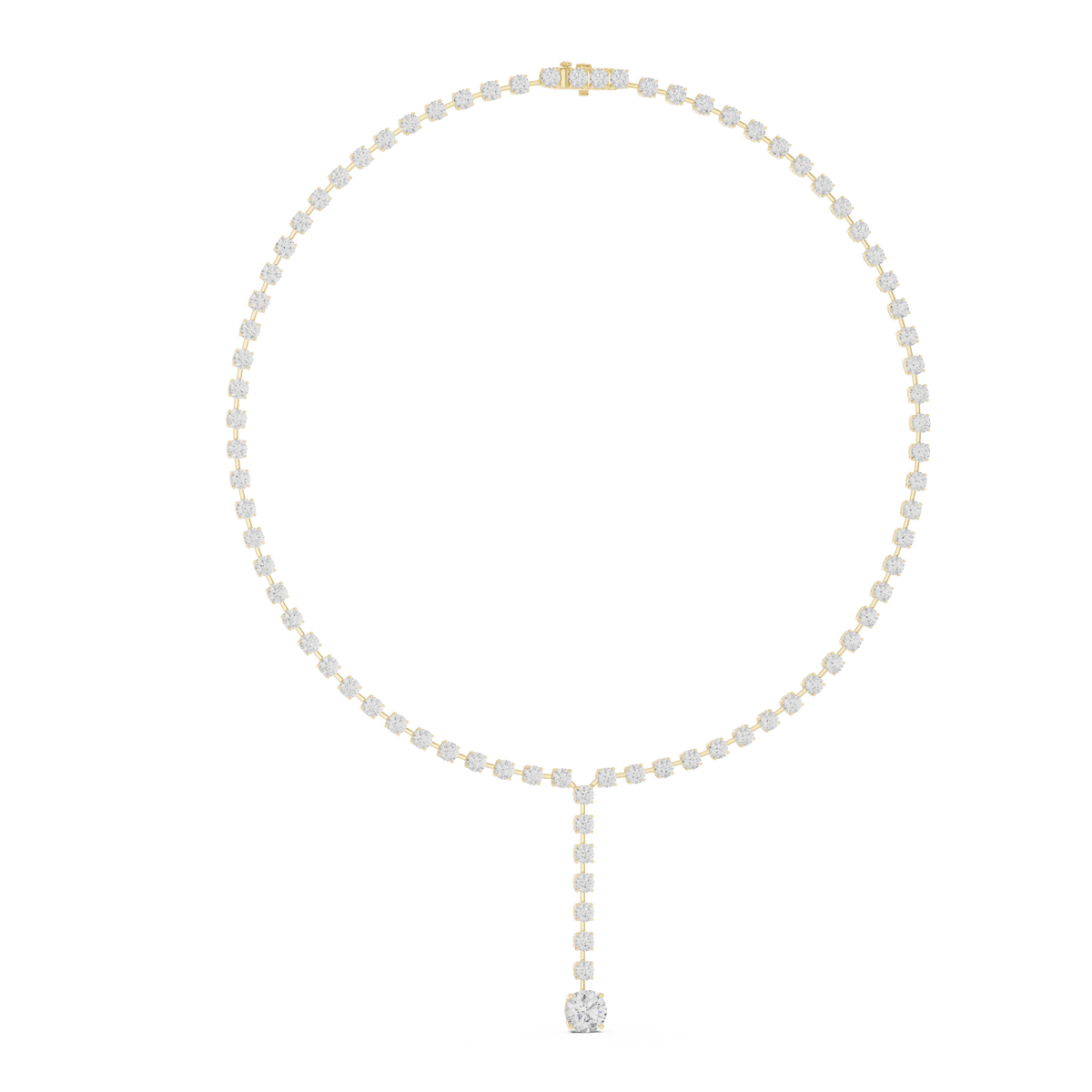 Round Diamond Elegant Classic Tennis Link Necklace