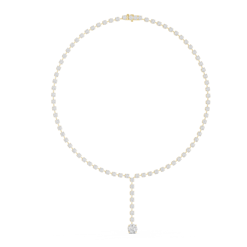 Round Diamond Elegant Classic Tennis Link Necklace