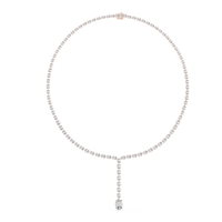 Oval Diamond Classic Elegant Tennis Link Necklace