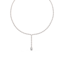 Oval Diamond Classic Elegant Tennis Link Necklace