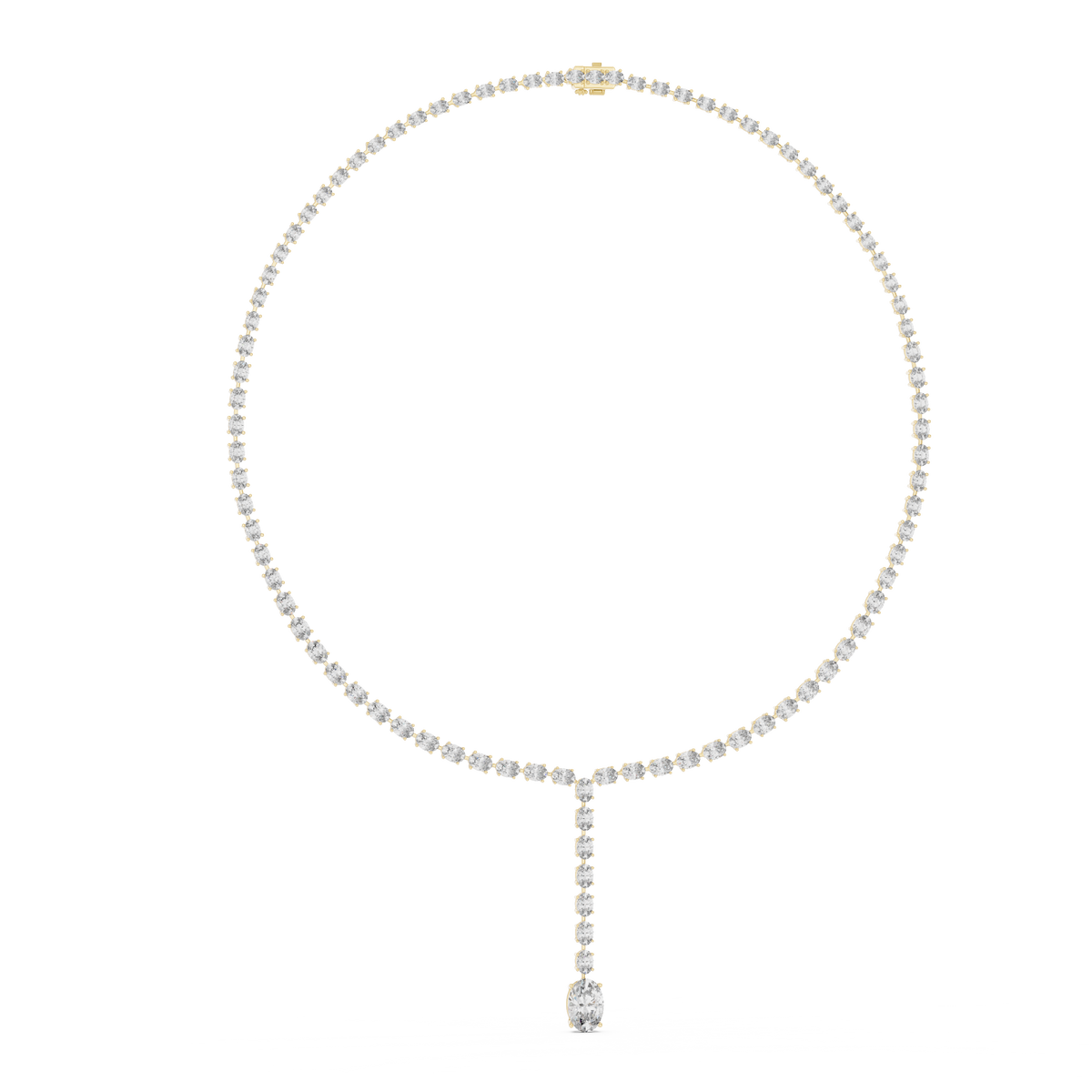 Oval Diamond Classic Elegant Tennis Link Necklace