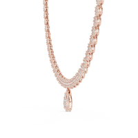Celestia Floral Cluster Diamond Drop Necklace
