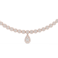 Celestia Floral Cluster Diamond Drop Necklace