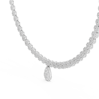 Celestia Floral Cluster Diamond Drop Necklace