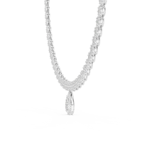Celestia Floral Cluster Diamond Drop Necklace