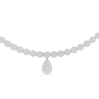Celestia Floral Cluster Diamond Drop Necklace