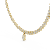 Celestia Floral Cluster Diamond Drop Necklace