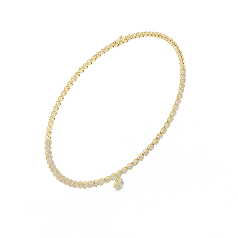Celestia Floral Cluster Diamond Drop Necklace